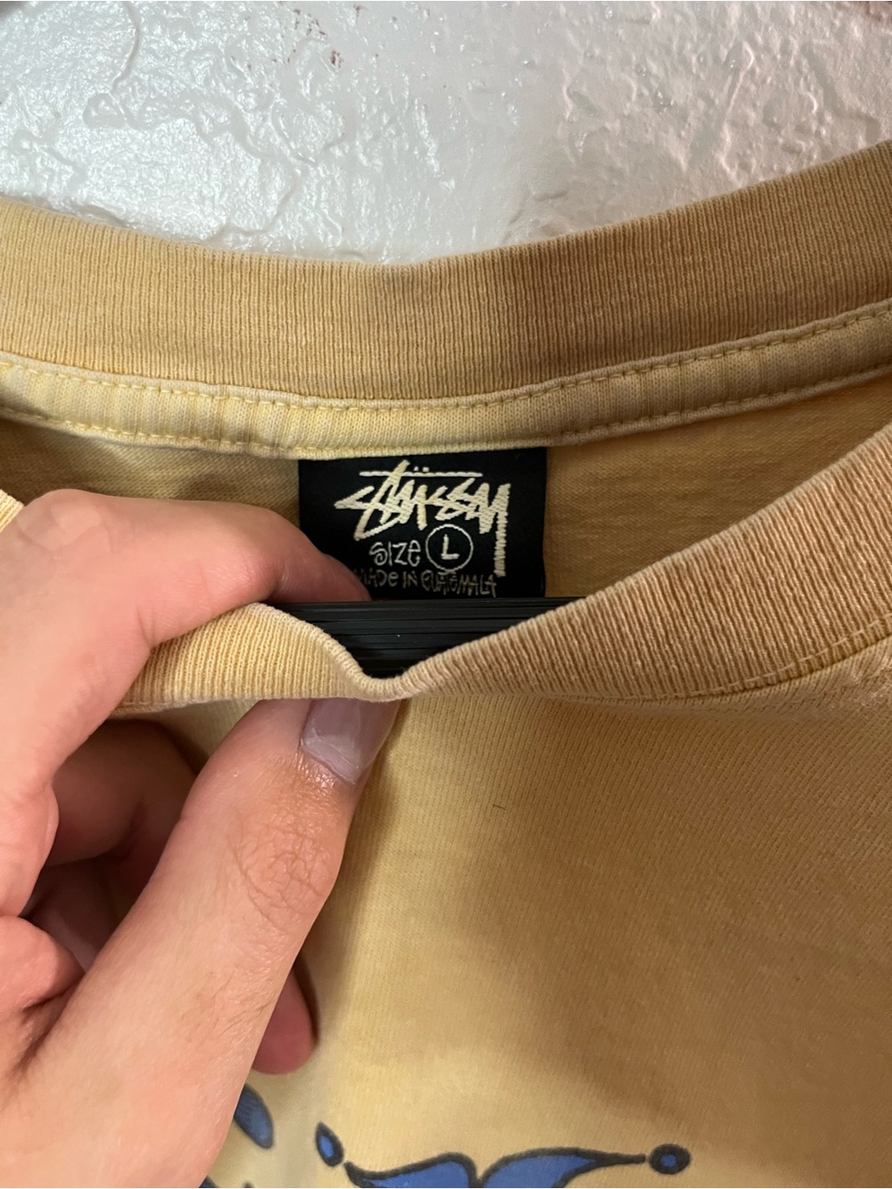 Vintage Stussy Juggler Yellow Pigment Dyed Graphic Tee Size Large - Picture 3 of 9